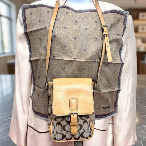 Men/Women Mini Coach Crossbody #6098 Leather & Convas  + Christian Dior  Handker - Picture 3 of 16